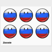 笑顔ロシアの旗 ラウンドシール (シート)
