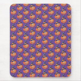 笑顔不気味のハロウィーンのパンプキンタンクトップ マウスパッド