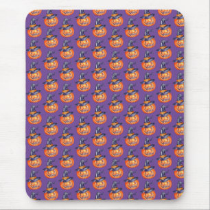 笑顔不気味のハロウィーンのパンプキンタンクトップ マウスパッド