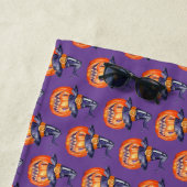 笑顔不気味のハロウィーンパンプキンラッピング紙F ビーチタオル (インサイチュ)