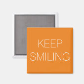 笑顔保のオレンジ色の白い磁石 マグネット (正面/裏面)