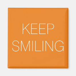 笑顔保のオレンジ色の白い磁石 マグネット