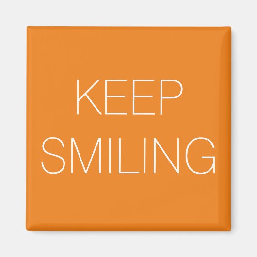 笑顔保のオレンジ色の白い磁石 マグネット (正面)