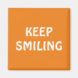 笑顔保のオレンジ色の白い磁石 マグネット