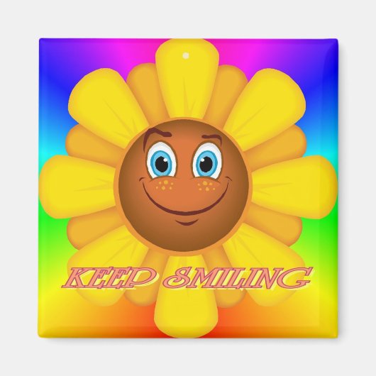 笑顔保のマグネット（ひまわり） マグネット (正面)