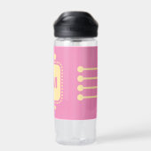 笑顔保の追加イニシャルピンク黄色CamelBak ウォーターボトル (背面)