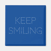 笑顔保の青い白い磁石 マグネット (正面)