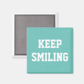 笑顔保、ティール（緑がかった色）ホワイトマグネット マグネット (正面/裏面)