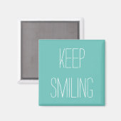 笑顔保、ティール（緑がかった色）ホワイトマグネット マグネット (正面/裏面)