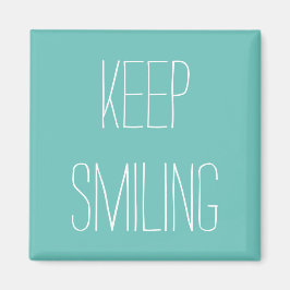 笑顔保、ティール（緑がかった色）ホワイトマグネット マグネット