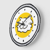 笑顔描猫の木炭スタイル文字盤 ラージ壁時計 (傾斜)