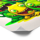 笑顔間抜けカラフルの生き物ポスター ポスター (角)