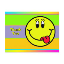 笑顔間抜け顔絵文字ありがとうはがき