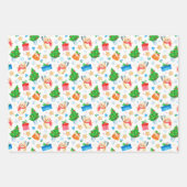 笑顔雪だるまクリスマスツリープレゼントCookie ラッピングペーパーシート (正面2)