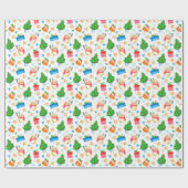 笑顔雪だるまクリスマスツリープレゼントCookie ラッピングペーパー (フラット)