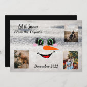 笑顔雪だるまクリスマスフォトカード シーズンカード (正面/裏面)