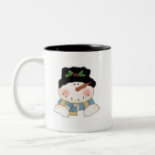 笑顔雪だるまTシャツとギフト ツートーンマグカップ (左)