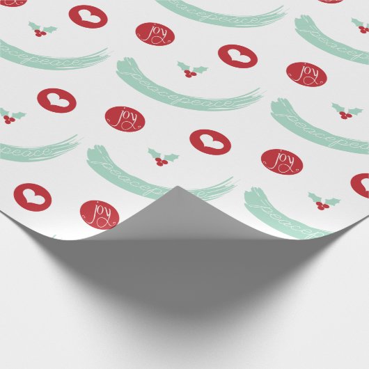 笑顔顔かわいい愛の平和の喜びカスタムギフトラップ ラッピングペーパー (角)