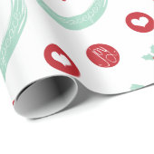 笑顔顔かわいい愛の平和の喜びカスタムギフトラップ ラッピングペーパー (ロールコーナー)