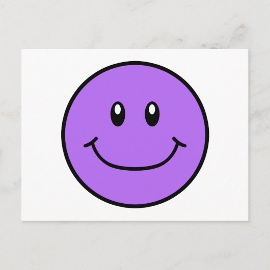 笑顔顔はがき紫0001 ポストカード (正面)