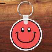笑顔顔キーチェーンレッド0003 キーホルダー (正面)