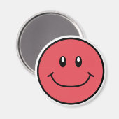 笑顔顔マグネット赤0001 マグネット (正面/裏面)