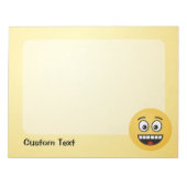 笑顔顔、口を開けるメモ帳 ノートパッド (正面)