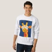 笑顔魅力的キリン – うれしよくはしゃぐいポートレート スウェットシャツ (正面フル)