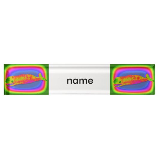 笑顔鯨表札 デスクネームプレート (正面)