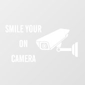 笑顔 あなたはカメラで監視中 ビジネスセキュリティ警告 ウィンドウサイン (シート)