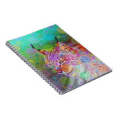 笑顔、カラフルオオヤマネコ – 抽象芸術 ノートブック (右側)