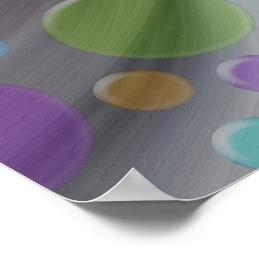 笑顔、カラフルオオヤマネコ – 抽象芸術 ポスター (角)