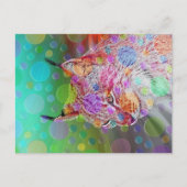 笑顔、カラフルオオヤマネコ – 抽象芸術 ポストカード (正面)