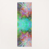 笑顔、カラフルオオヤマネコ – 抽象芸術 ヨガマット (正面)