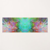 笑顔、カラフルオオヤマネコ – 抽象芸術 ヨガマット (正面(横))