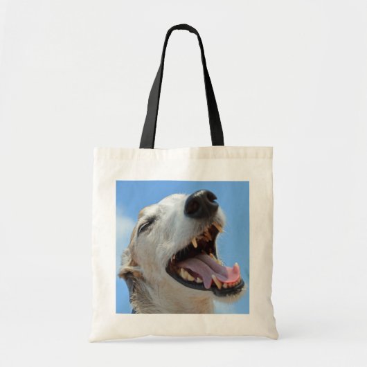 笑顔、ハッピーGreyhoundクローズアップ トートバッグ (正面)