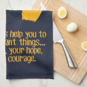 笑顔、希望、勇気 キッチンタオル (四つ折り)