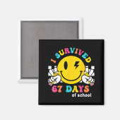 笑顔 私は67日間の学校生活を乗り切った! マグネット (正面/裏面)