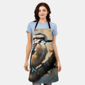 笑魅力的い：クーカブラの油絵を描 エプロン (着用した状態)