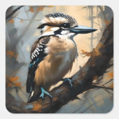 笑魅力的い:クーカブラの油絵を描 スクエアシール (正面)