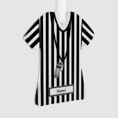 笛を持つパーソナライズな審判員 オーナメント (正面)