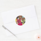 笠松四郎生け花ジャパンフラワーレディーシーン ラウンドシール (封筒)