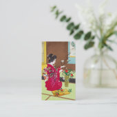 笠松四郎生け花ジャパンフラワーレディーシーン 名刺 (スタンド正面)