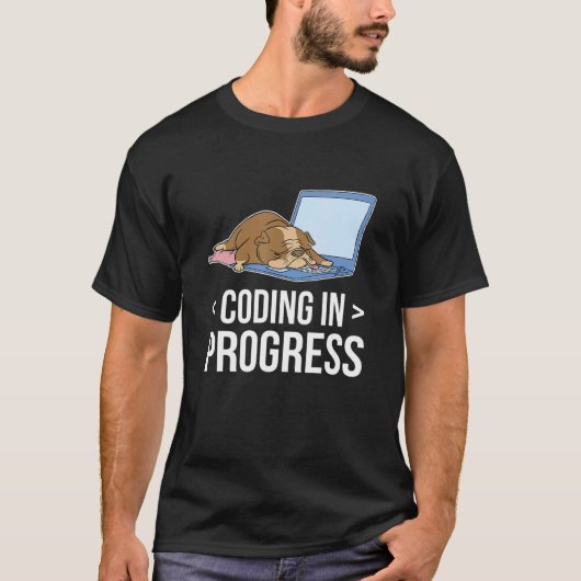 符号化進行中コーダプログラマコンピュータおたく Tシャツ (正面)