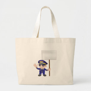 符号文字のイラストレーションを含むかわいいパイロット ラージトートバッグ