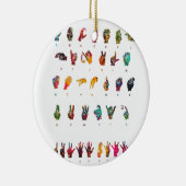 符号言語アルファベット セラミックオーナメント (右)