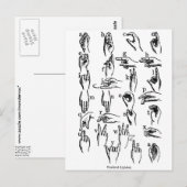 符号言語アルファベット ポストカード (正面/裏面)