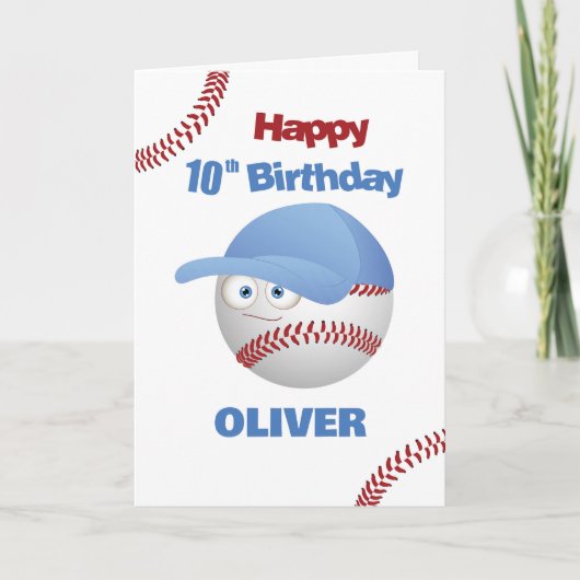 第おもしろい10誕生日野球テーマ カード (正面)