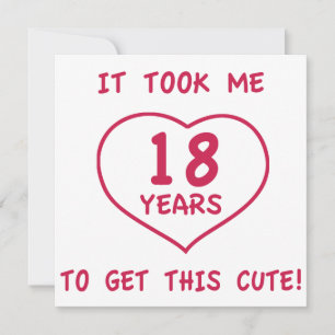 第おもしろい18誕生日ギフト(ハート) カード