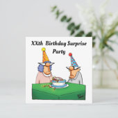 第おもしろい2誕生日サプライズパーティの招待状 招待状 (スタンド正面)